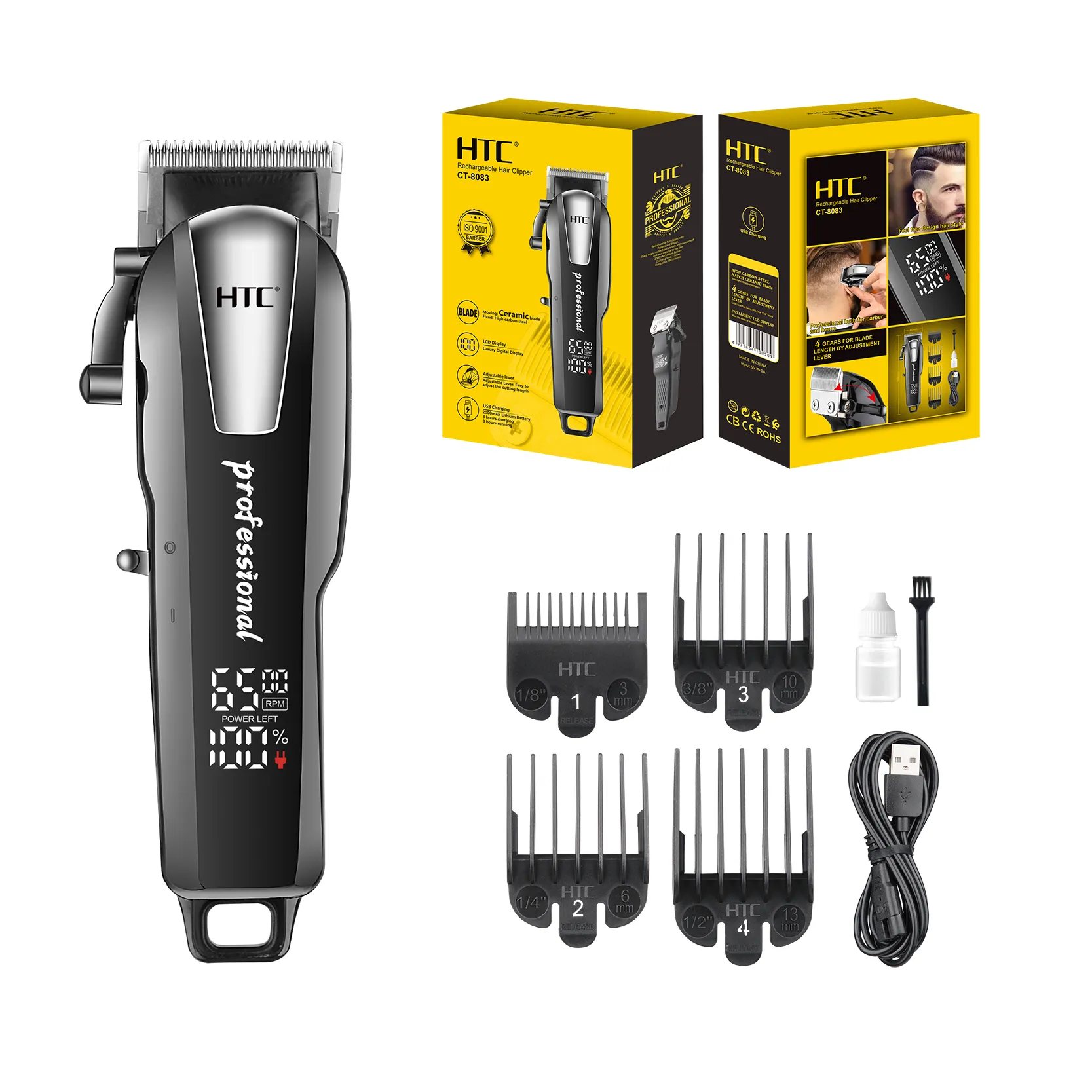 HTC CT-8083 Hair Clipper And Beard Trimmer For Men