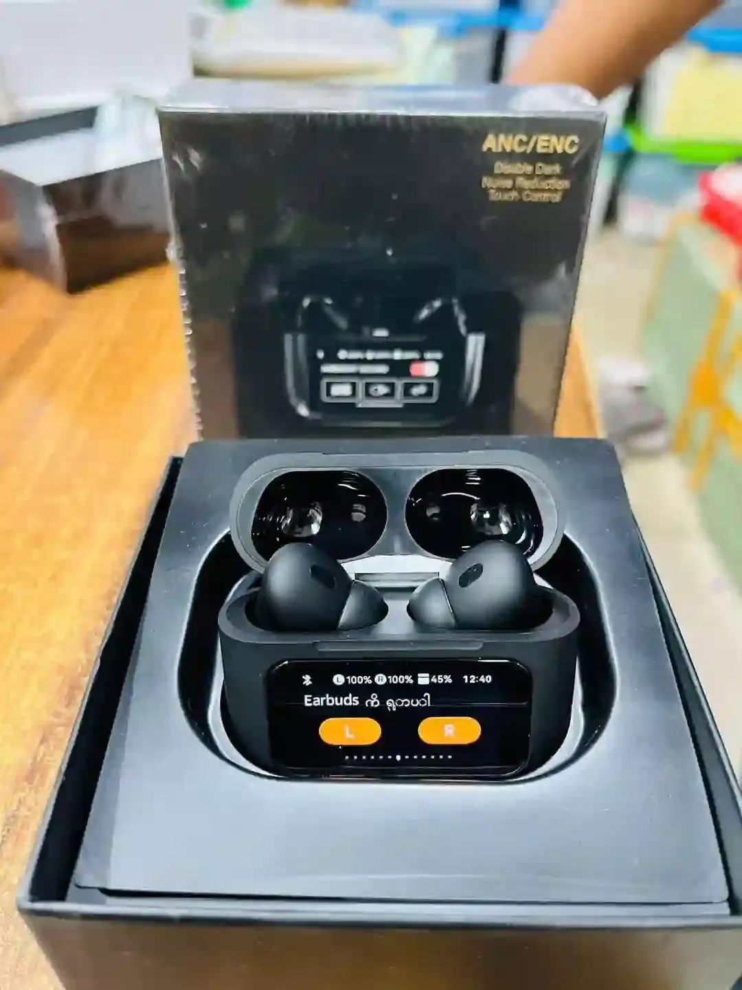 A9 Pro ANC Earbuds Touch Screen Display
