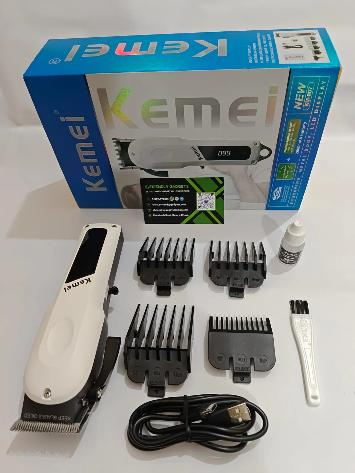Kemei KM-807 Professional Hair Clipper and Beard Trimmer for Men