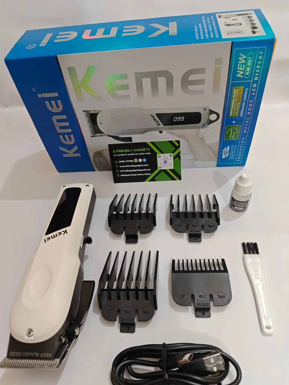 Kemei KM-807 Professional Hair Clipper and Beard Trimmer for Men - Image 5