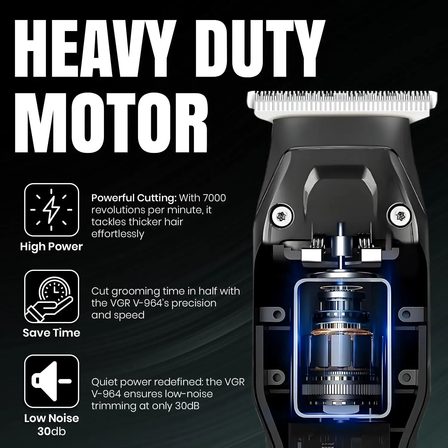 VGR V-964 Hair Clipper and Beard Trimmer For Men - Image 4