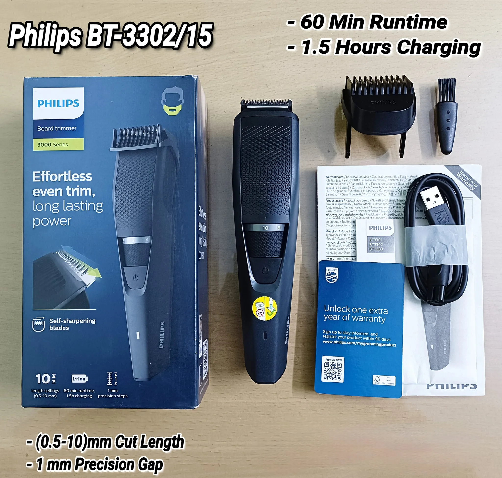 Philips BT3302/15 Beard Trimmer Series 3000 for Men - Image 6