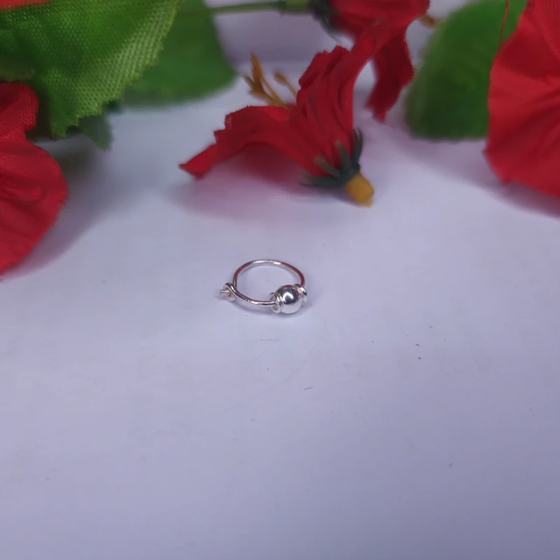 Silver Ball Nose Ring
