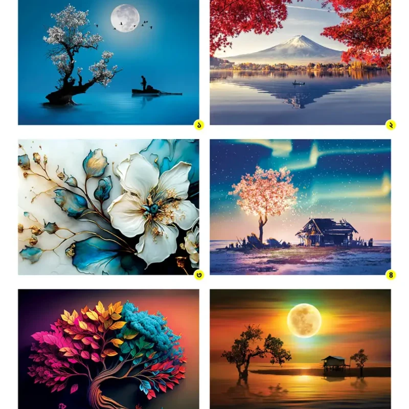 ১৮ পিস ন্যাচারাল সিনারি ওয়াল ক্যানভাস সেট।- WP03