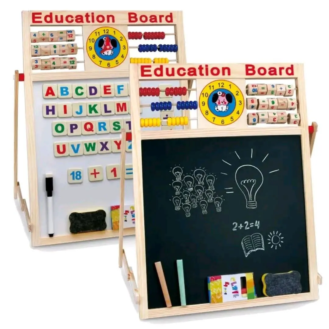Kids Learning Aid Education Board With Magnetic White And Black Board