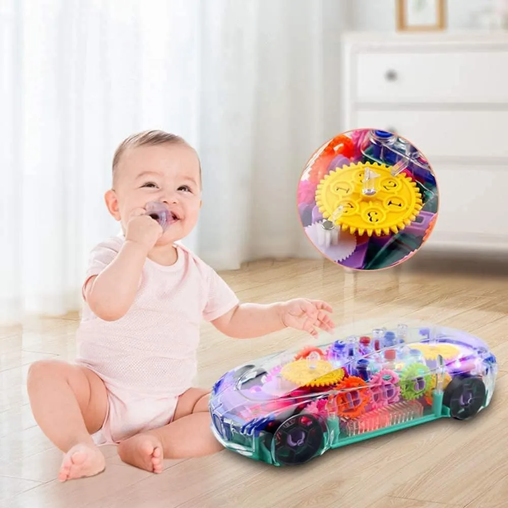 Gear Racing Transparent Light Up Colorful LED Music Car - Image 3