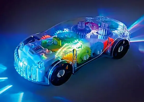 Gear Racing Transparent Light Up Colorful LED Music Car - Image 4