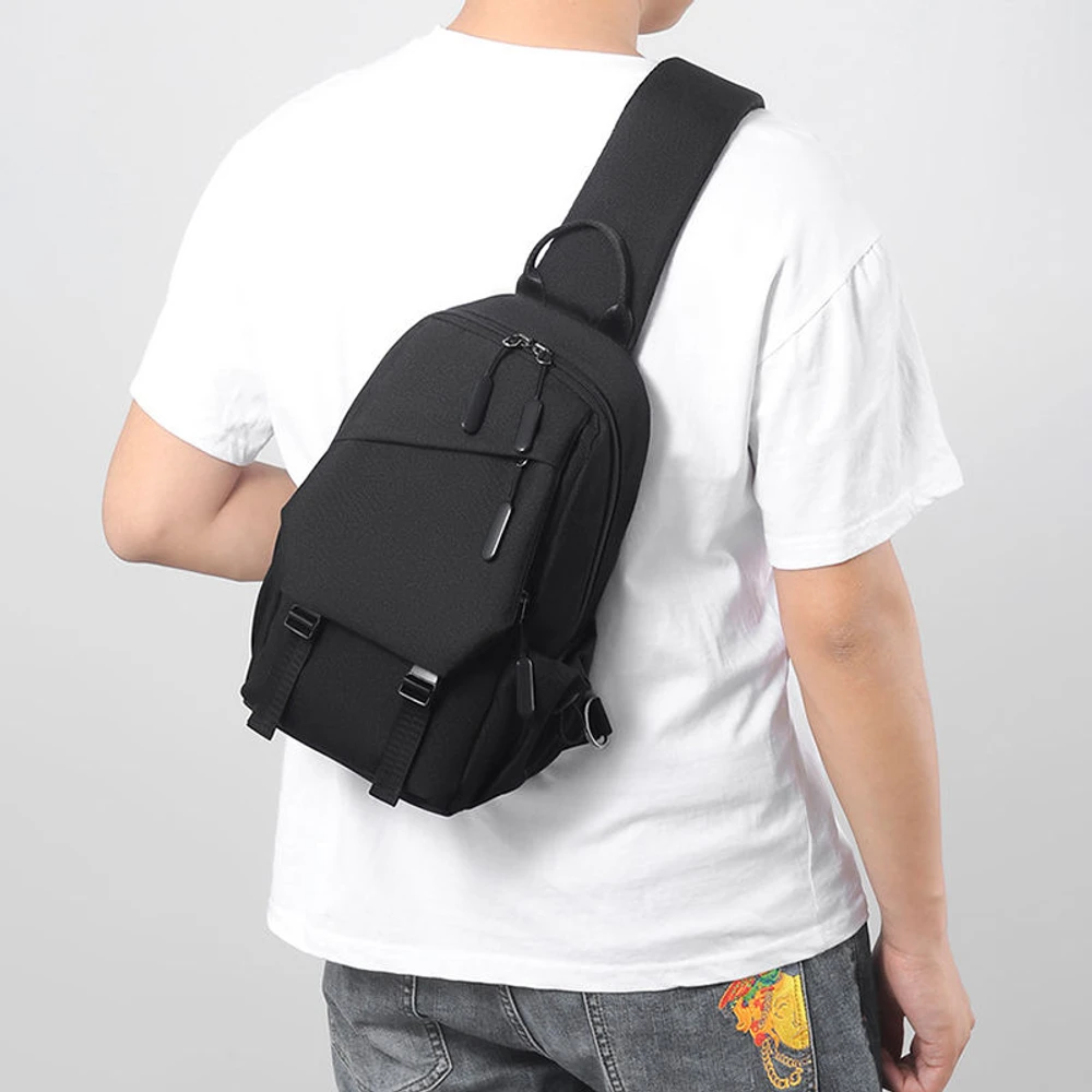 Waterproof Multi-Functional Backpack With Cross Body Bag (Black) - Image 3