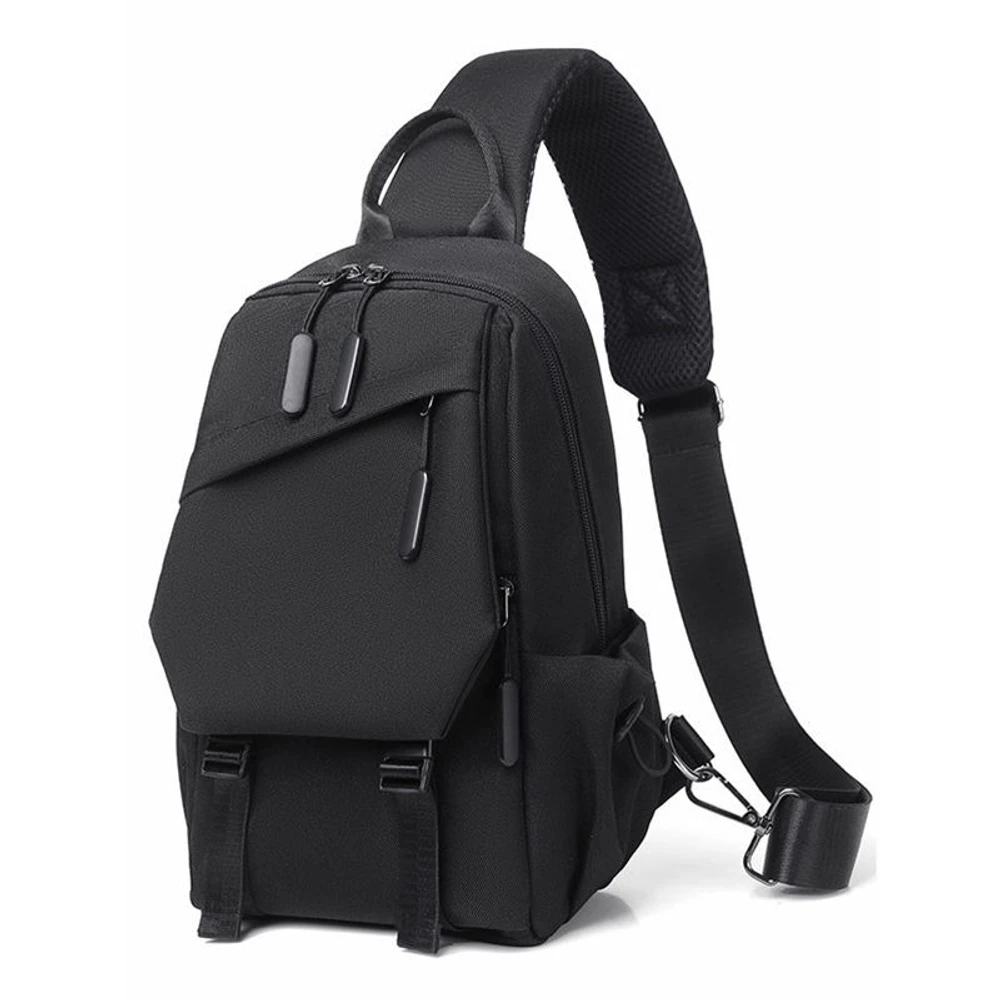 Waterproof Multi-Functional Backpack With Cross Body Bag (Black) - Image 5