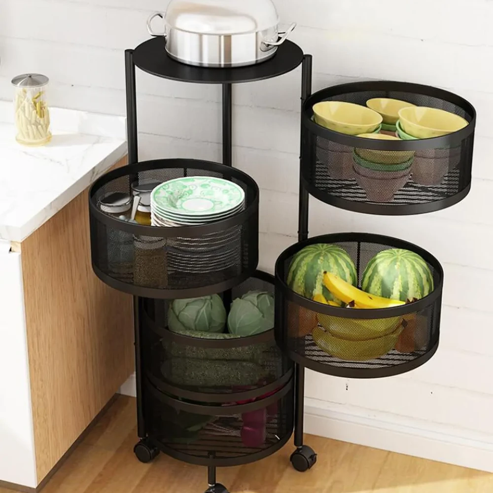 5 Layer Round Shape Kitchen Rack - Image 3
