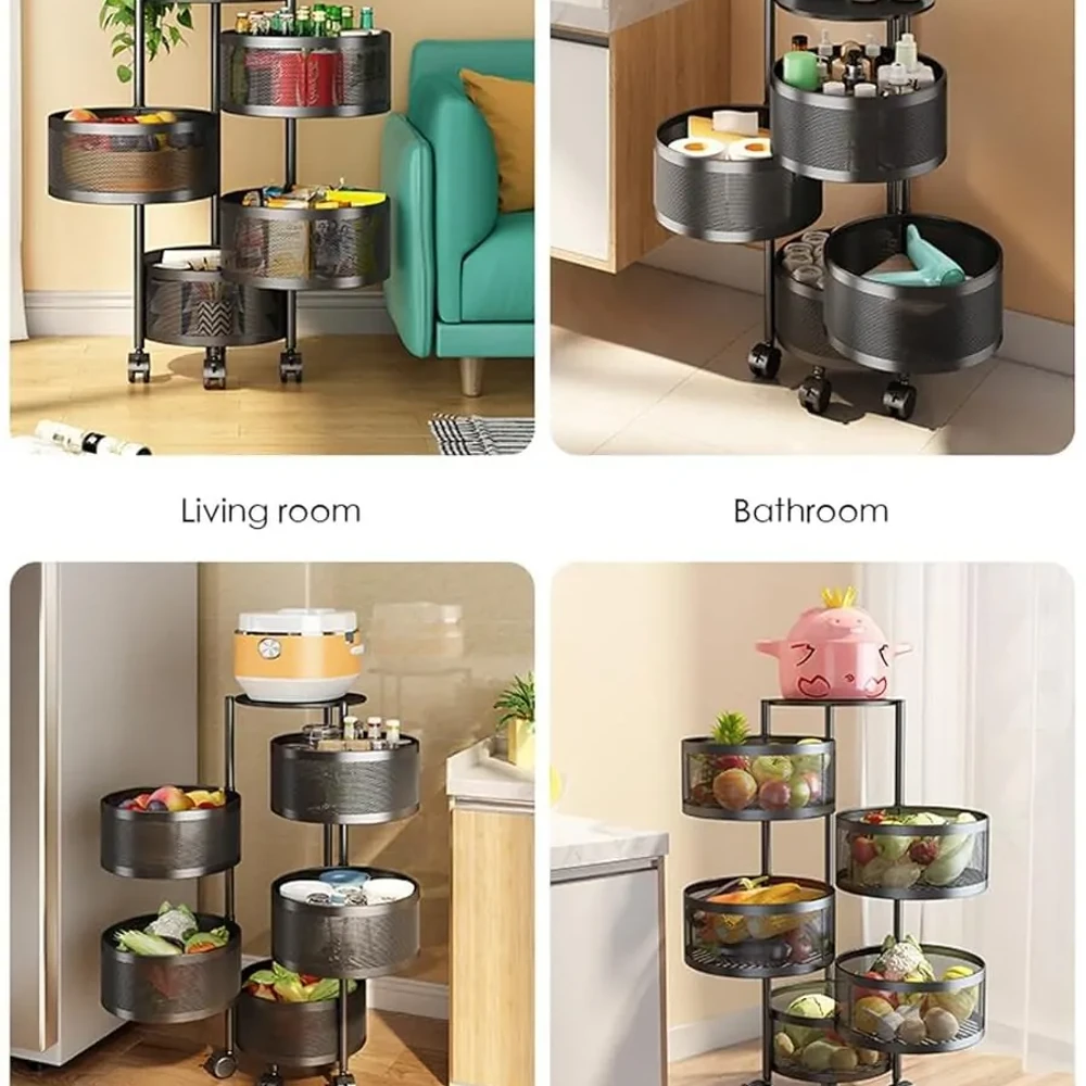 5 Layer Round Shape Kitchen Rack - Image 5