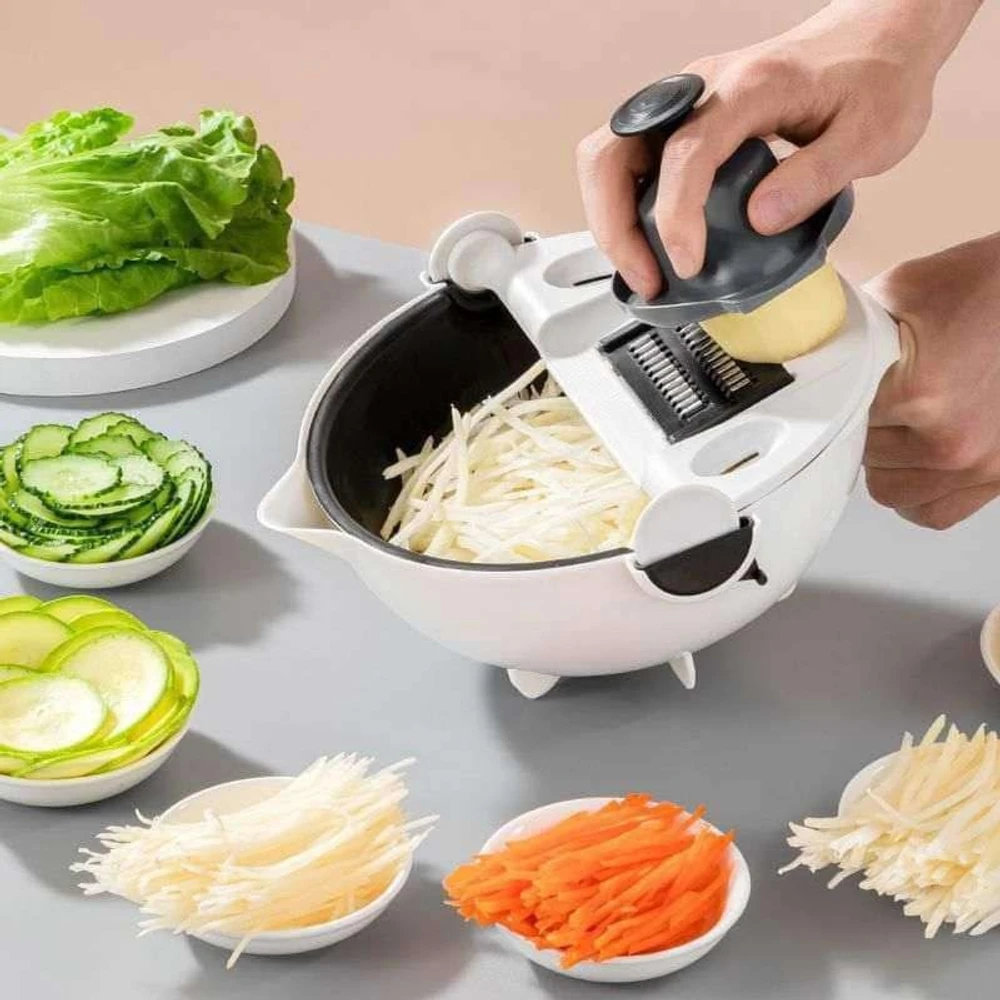 9in1 Vegetable Cutter with Drain Busket