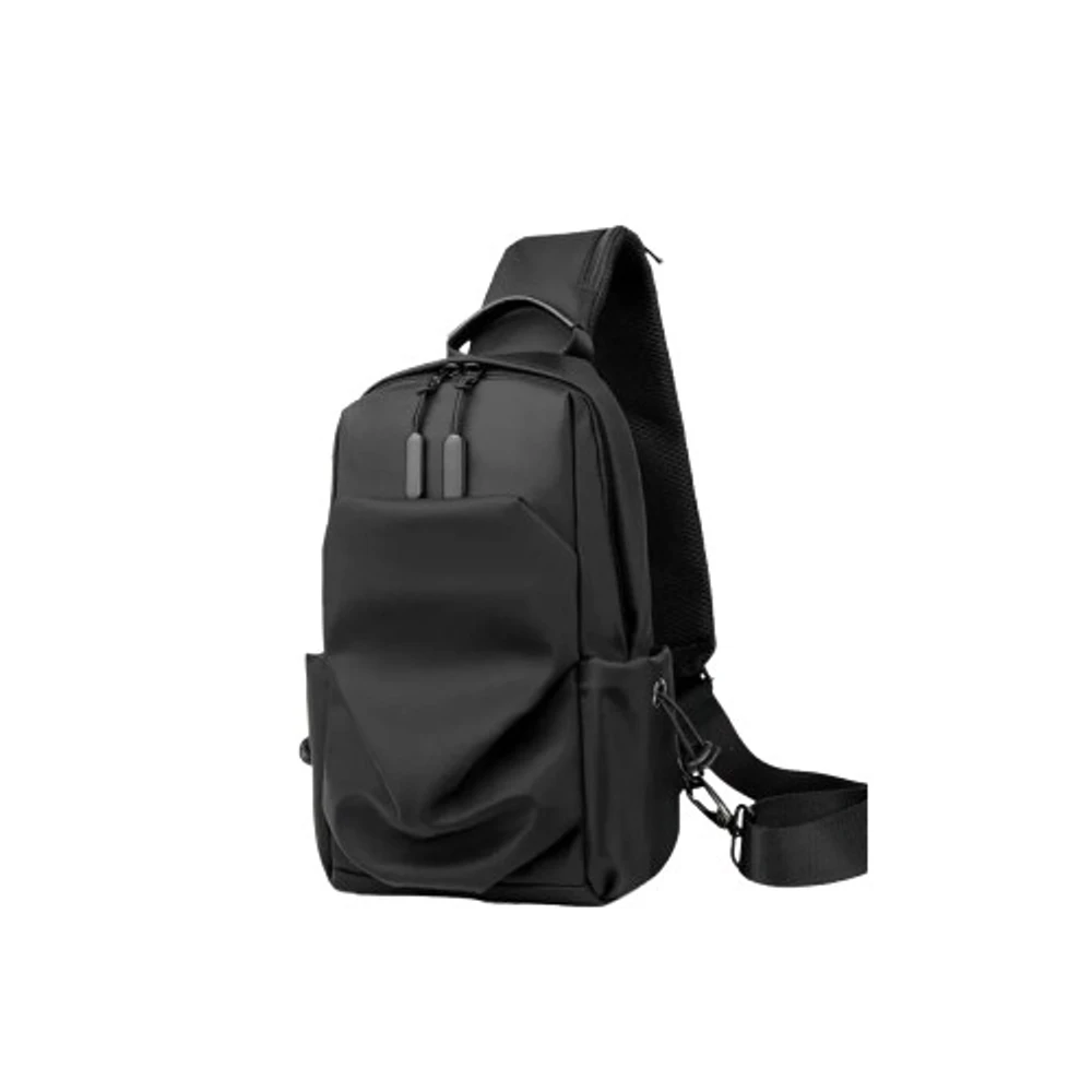 Men Crosbody Backpack(Solid Black)