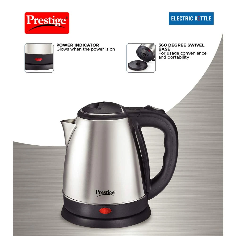 Prestige Electric Kettle - 2L - Silver and Black - Image 3