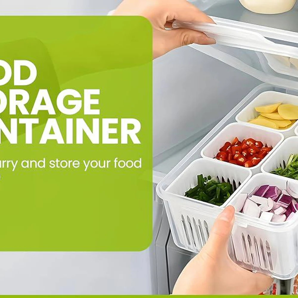 6 Grid Refrigerator Food Storage Box