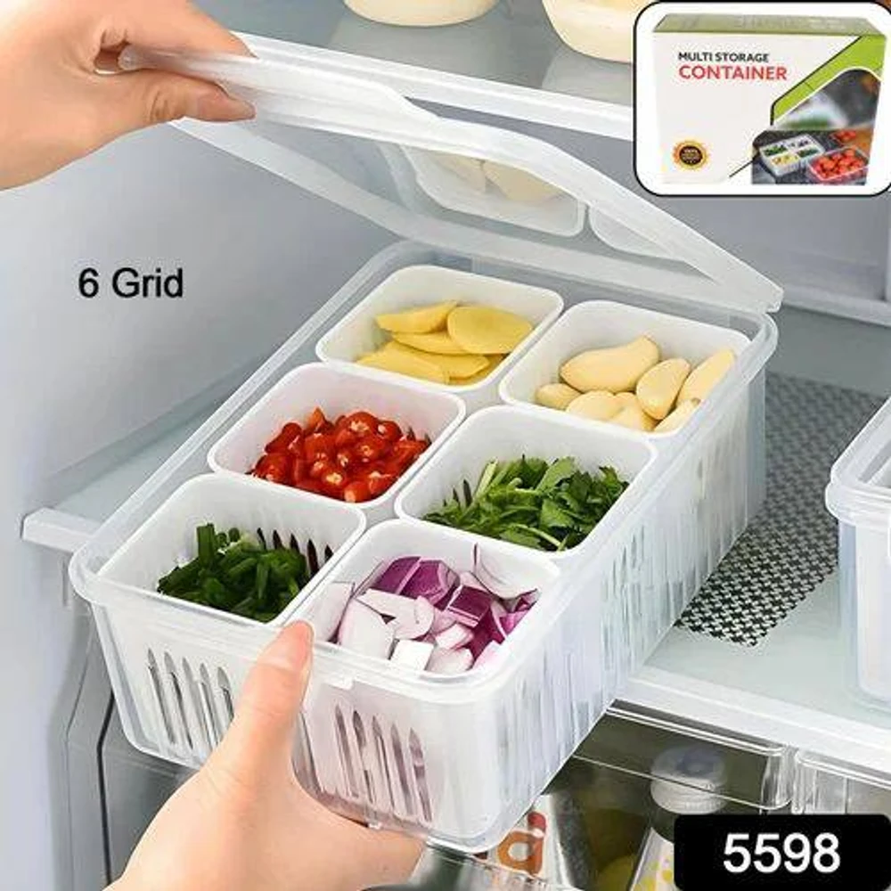 6 Grid Refrigerator Food Storage Box