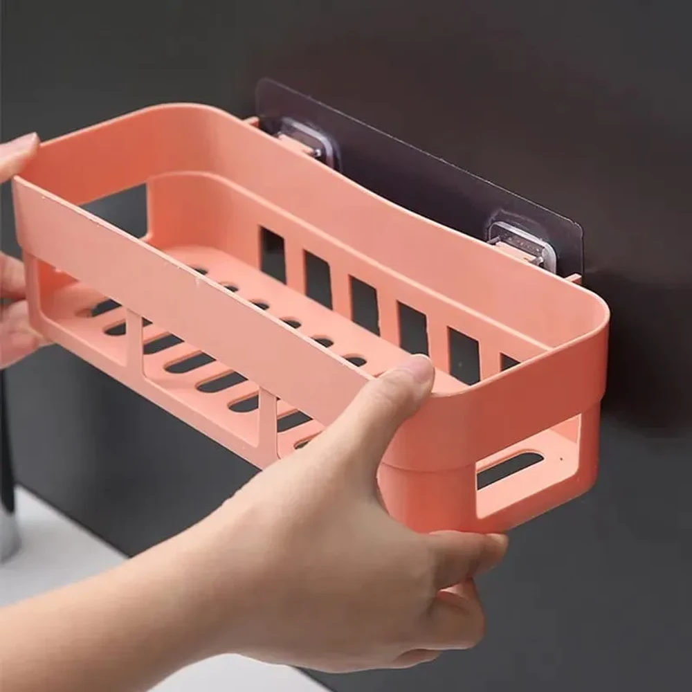 Bathroom Kitchen Adhesive Storage Rack Shelf - Image 3