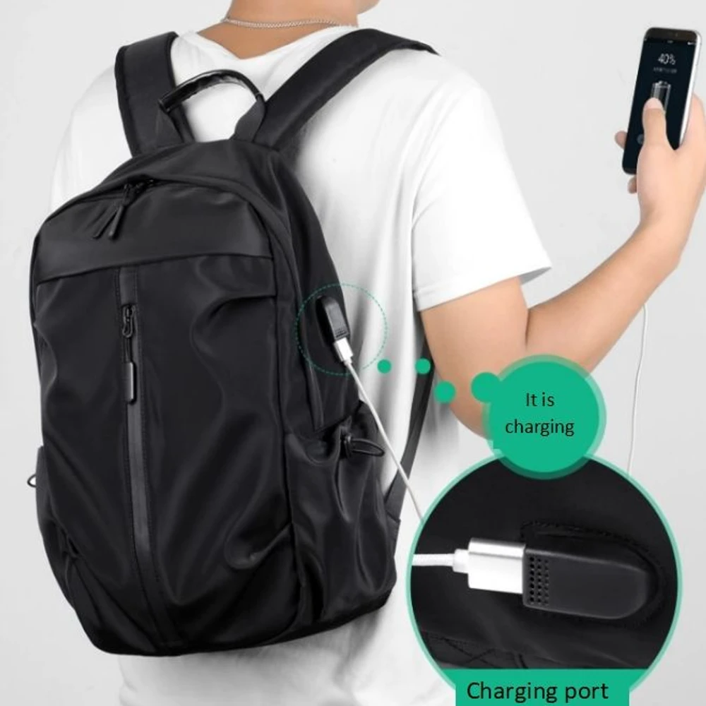 Large Oxford Waterproof Backpack (Black)