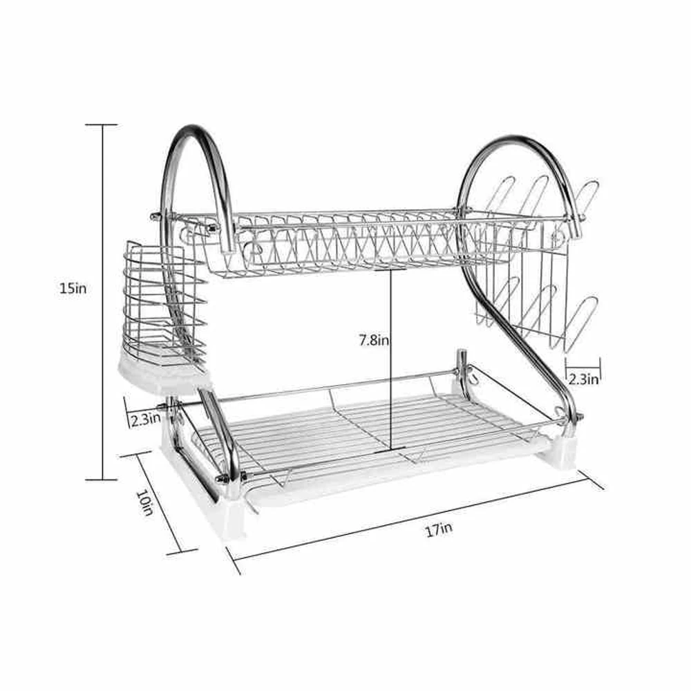 2 Layer Kitchen Dish Rack - Image 4