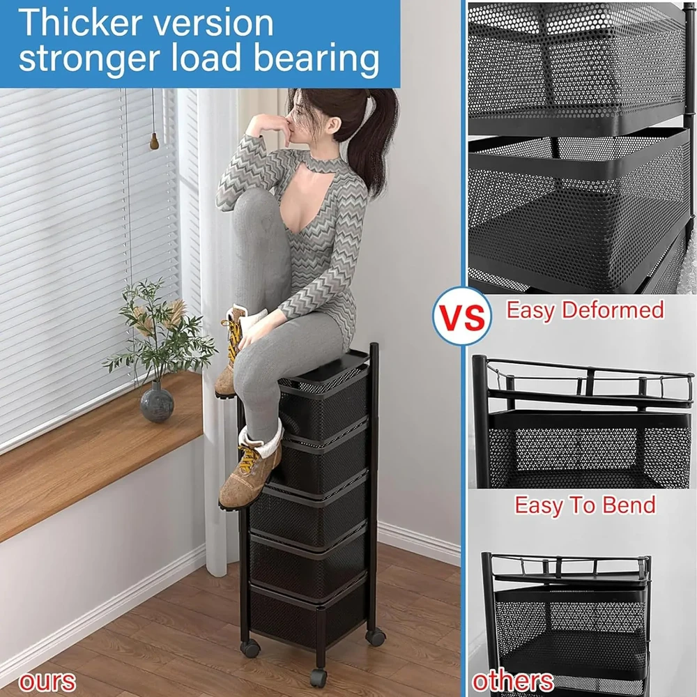 5 Layer Square Shape Kitchen Rack - Image 3
