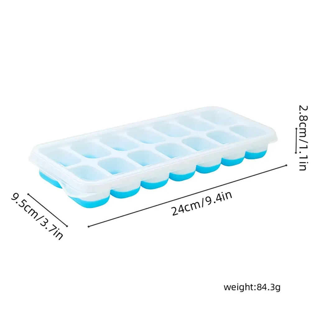 14 Grid Silicone Ice Cube Tray with Lid - Image 3