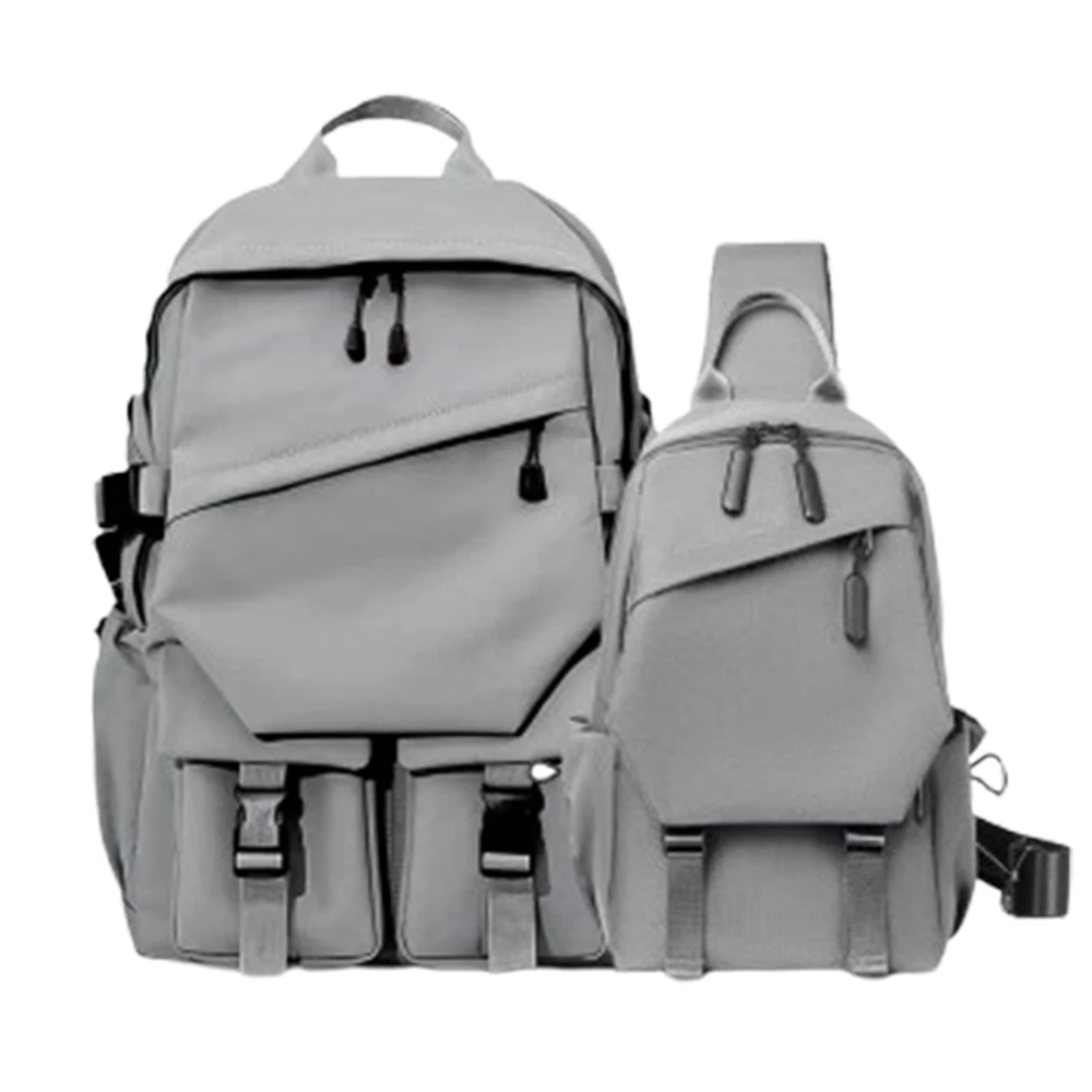 Waterproof Multi-Functional Backpack With Cross Body Bag (Gray)