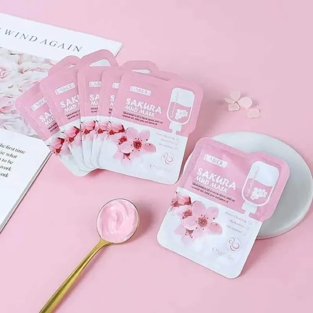 Laikou Japan Sakura Mud Mask (5 Pcs) - Image 3