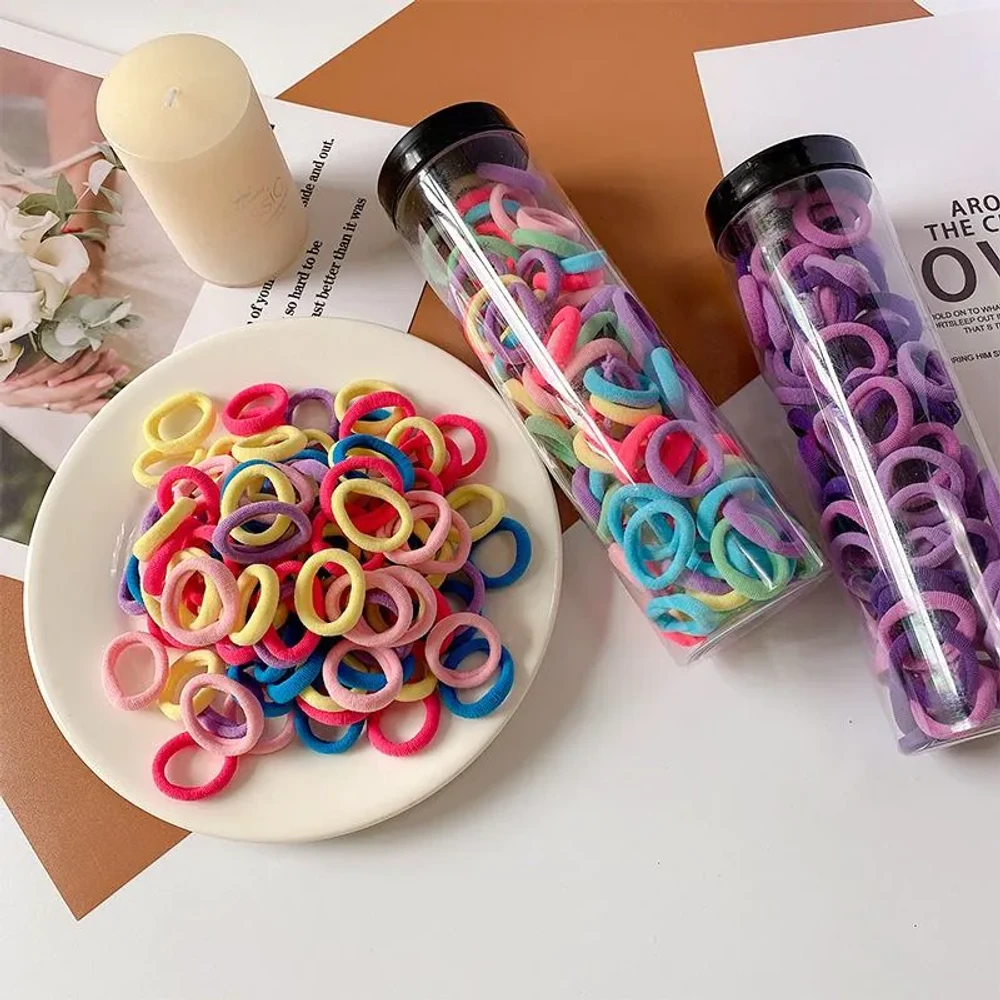 100 Pcs Colorful Rubber Hair Band