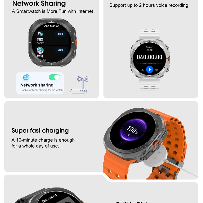 Smart Watch 32GB,4GB IPS DISPLY Model: MT ULTRA - Image 4