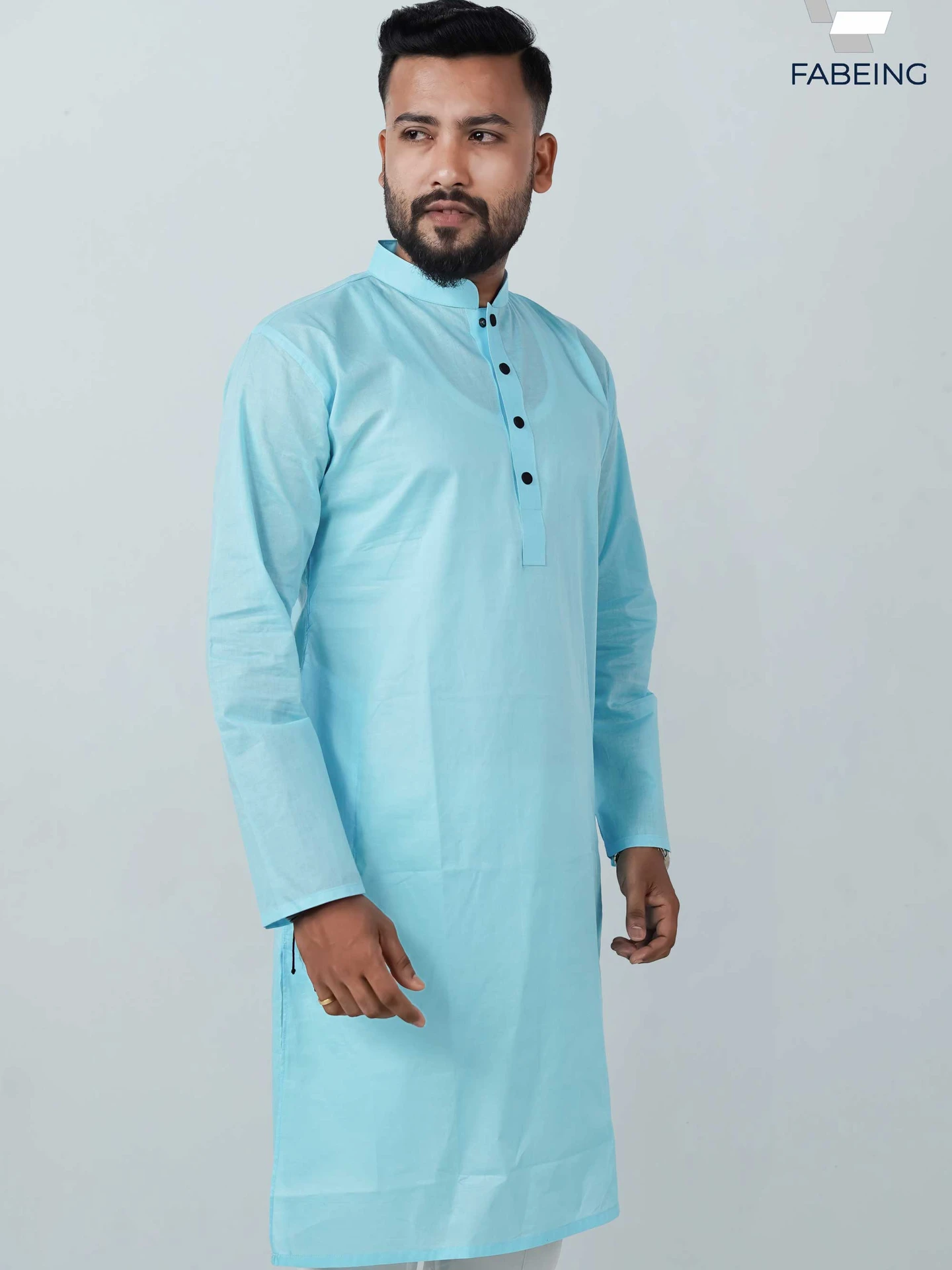 Adi Dhuti Cotton Sky blue Panjabi - 102