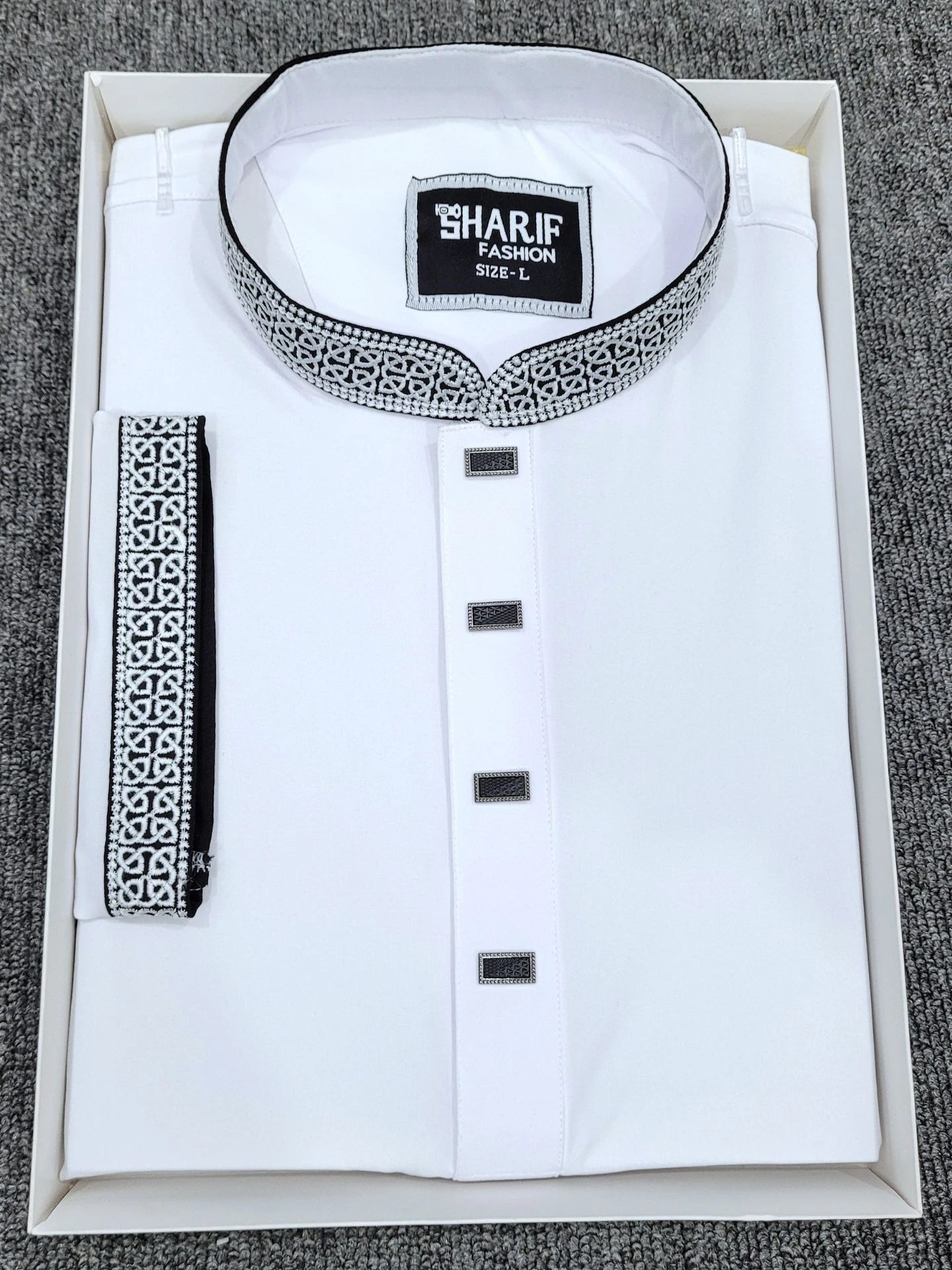 Stretch Fabric Embroidery White D2 - 173
