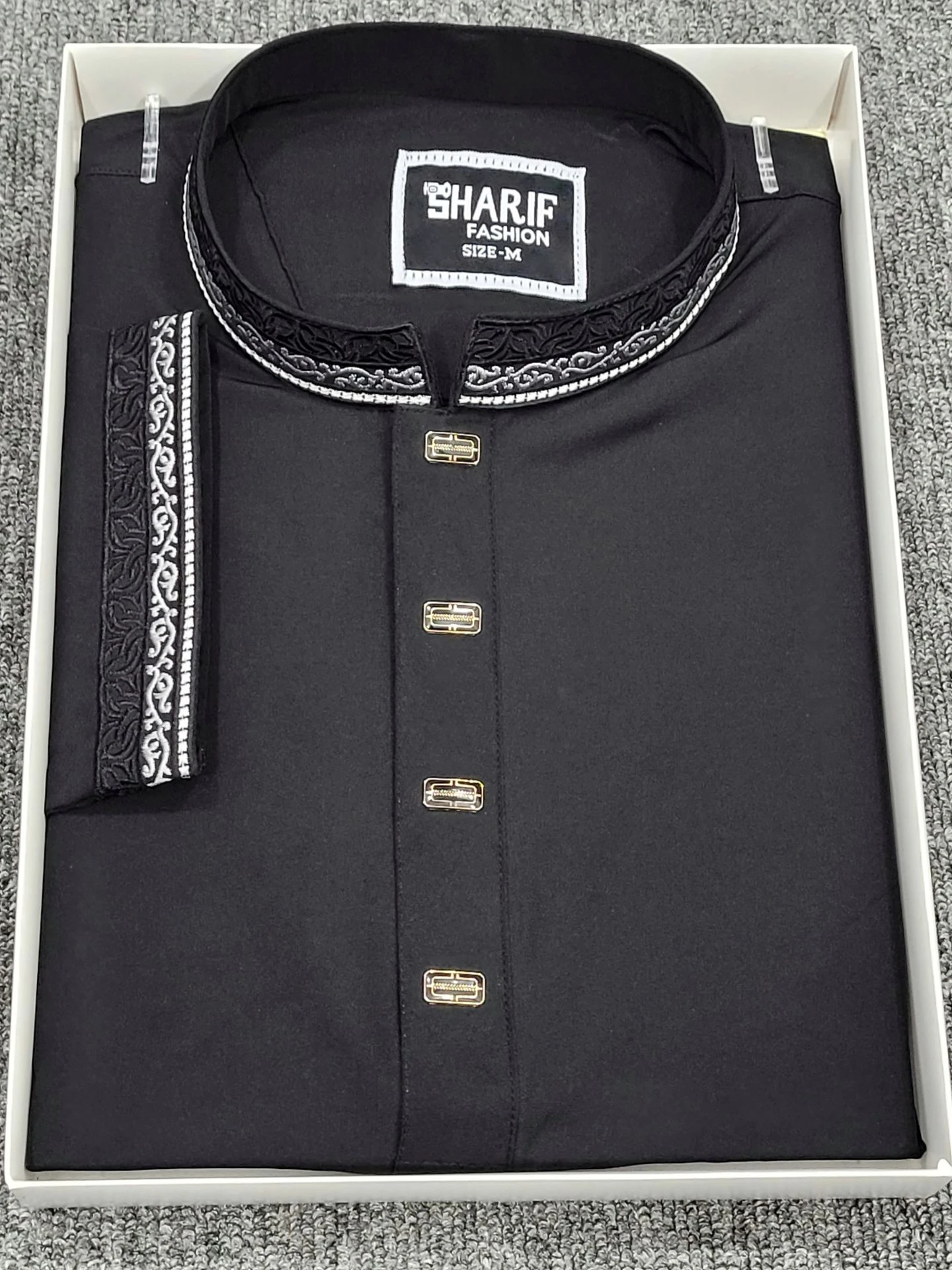 Stretch Fabric Embroidery Black D1 - 172