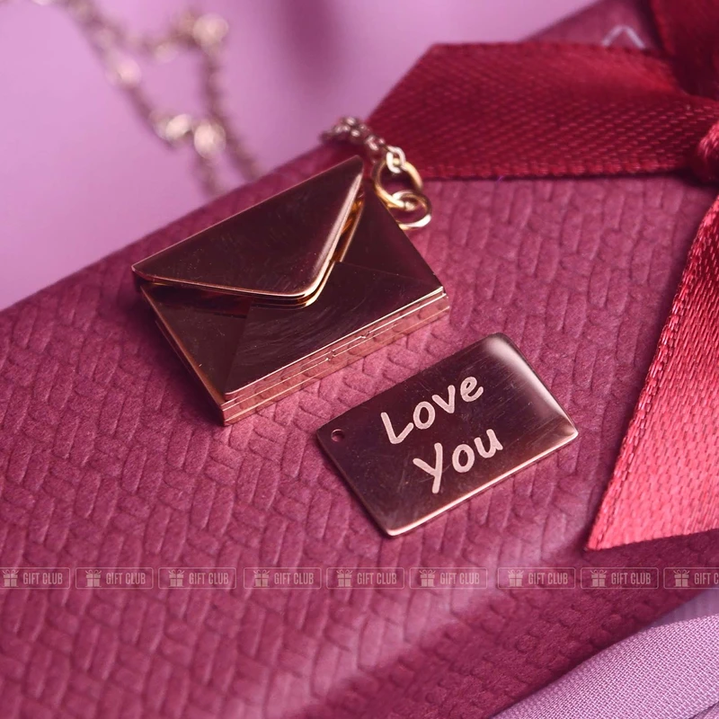Gold Plated Envelope Love You Necklace | 18 Months Color guarantee