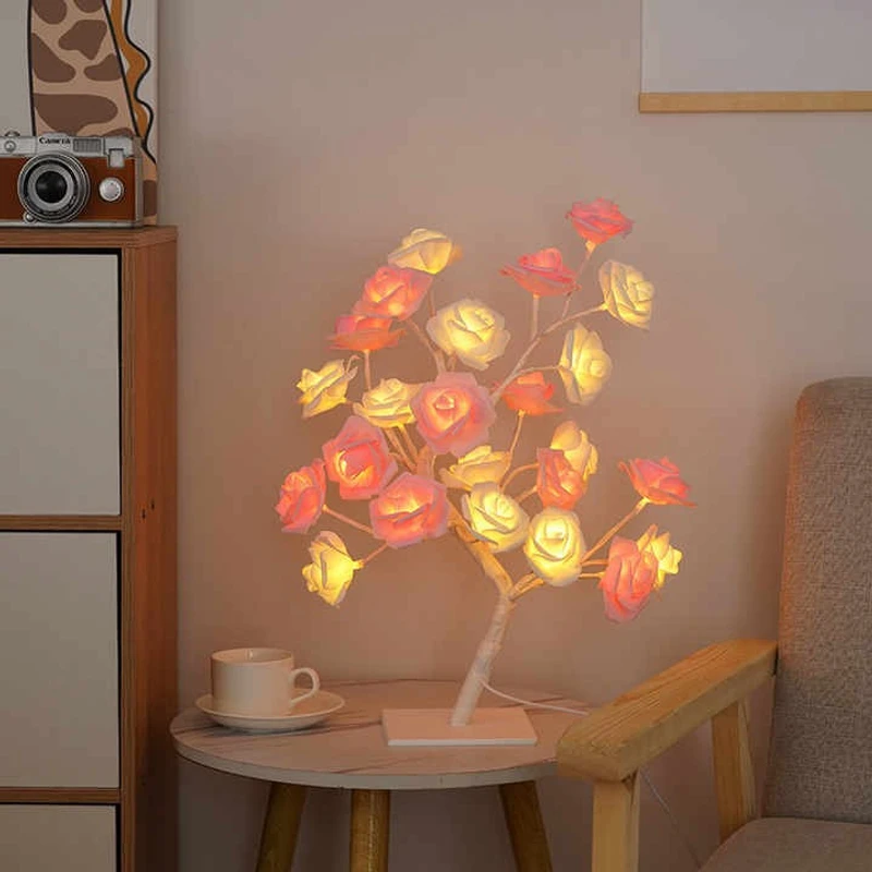 Led Rose Romantic Flower Night Light- Wedding Bedroom Indoor Decoration Rose Flower Bonsai Tree Light - Image 4