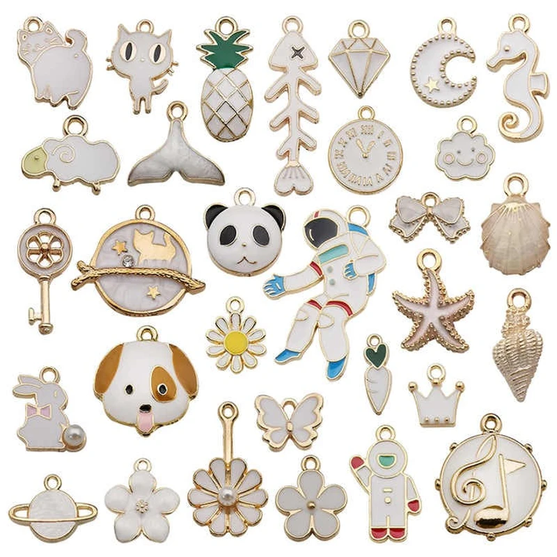 Enamel Alloy Charms সেট - DIY ক্রাফট ও জুয়েলারি