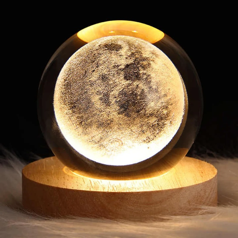 3D Art  Crystal Ball Night Lamp Home Decor Saturn Lamp