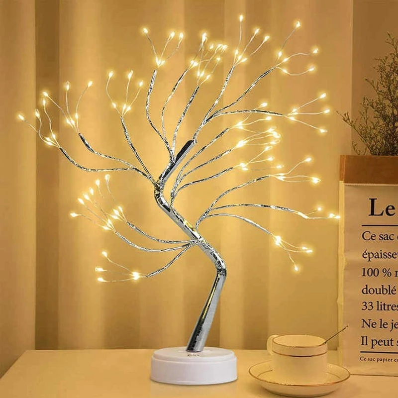 DIY Artificial Tree Lamp | LED Tabletop Bonsai Tree Light for Living Room