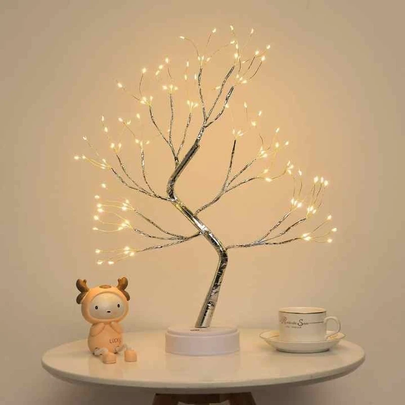 DIY Artificial Tree Lamp | LED Tabletop Bonsai Tree Light for Living Room - Image 3