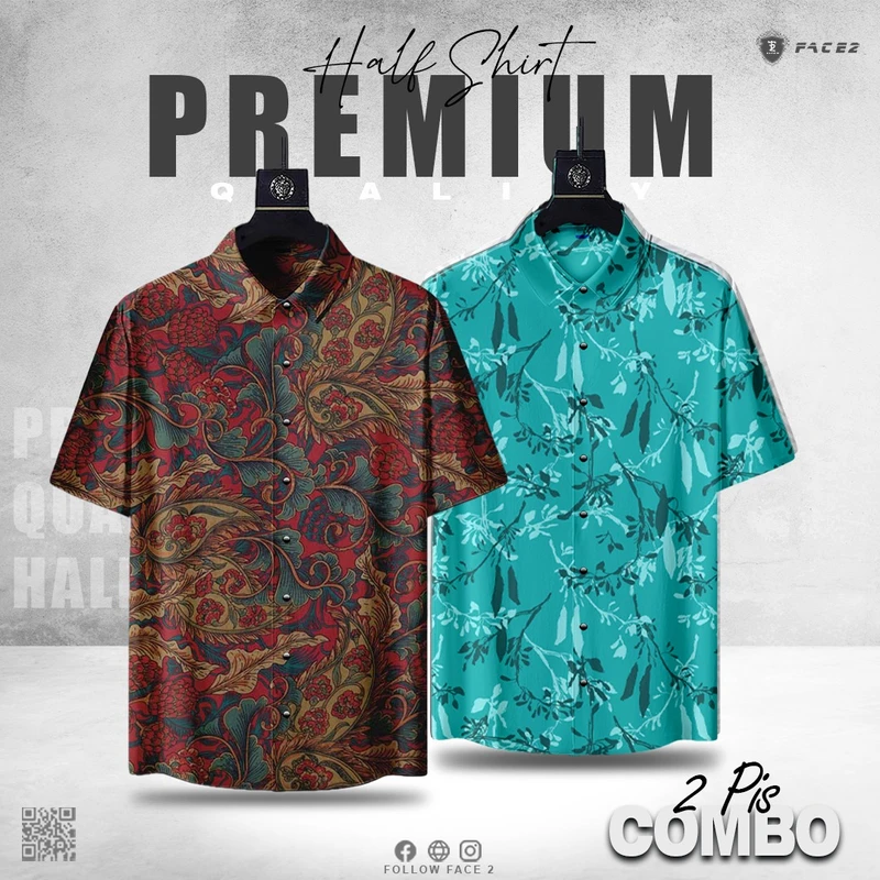 HALF SLEEVE SHIRT 2PC COMBO (43+206)