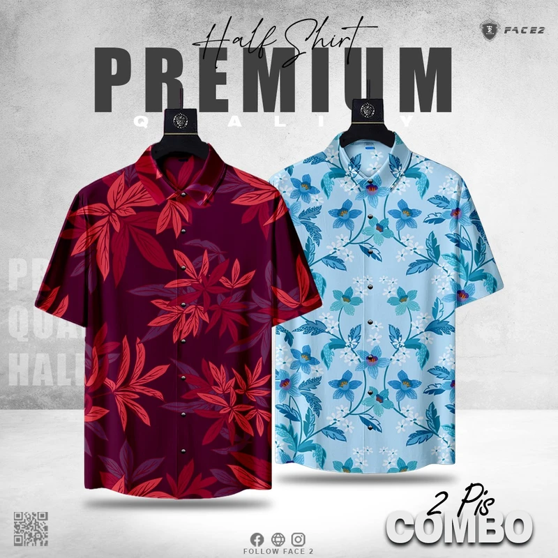 HALF SLEEVE SHIRT 2PC COMBO ( 239+226)