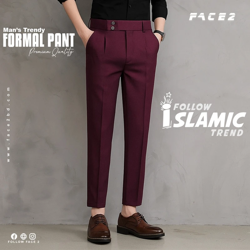 Mens Premium Formal Pant ( Maroon color )