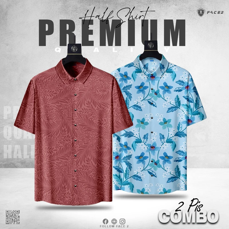 HALF SLEEVE SHIRT 2PC COMBO (153+226)