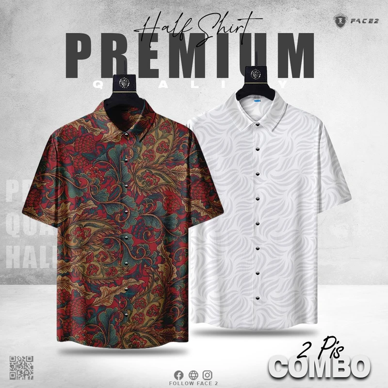 HALF SLEEVE SHIRT 2PC COMBO (43+296)