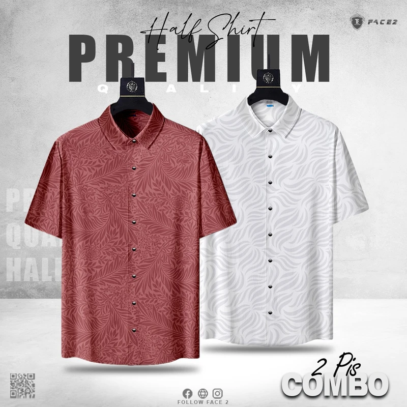 HALF SLEEVE SHIRT 2PC COMBO (153+296)