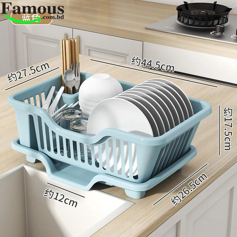 Dish Drainer Drying Rack 3 in 1 Kitchen Sink Organisers Water Drain Tray,