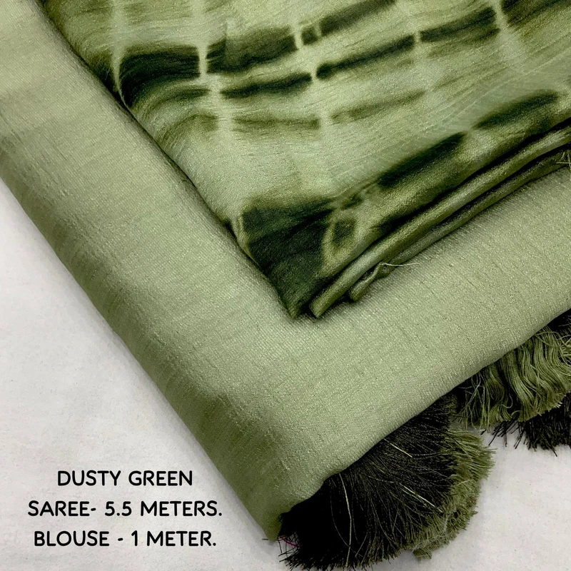 Silk saree with shibori blouse