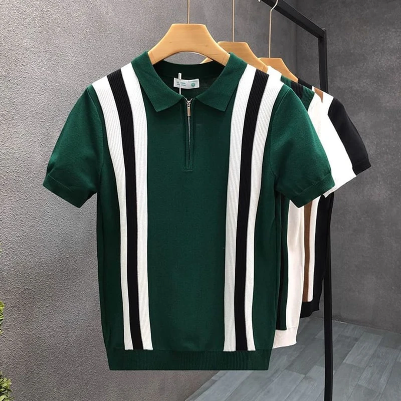 1.Men's Classic Knit Zipper Polo Shirts-Style That Speaks Without Trying