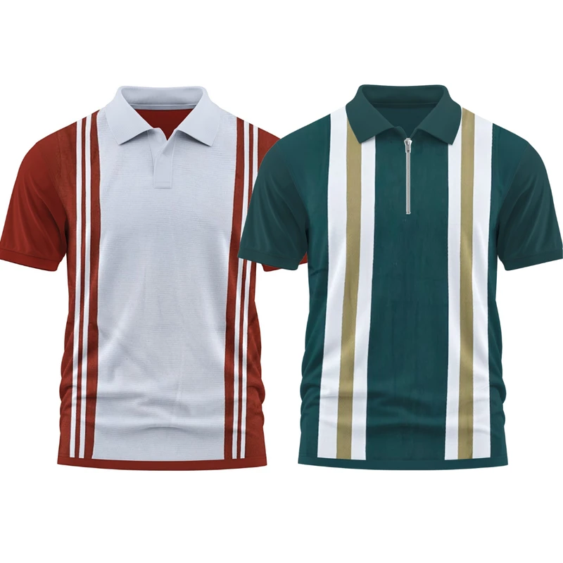 2 Pics Premium Quality Old Money Polo& Zipper(Dark Teal,Maroon)