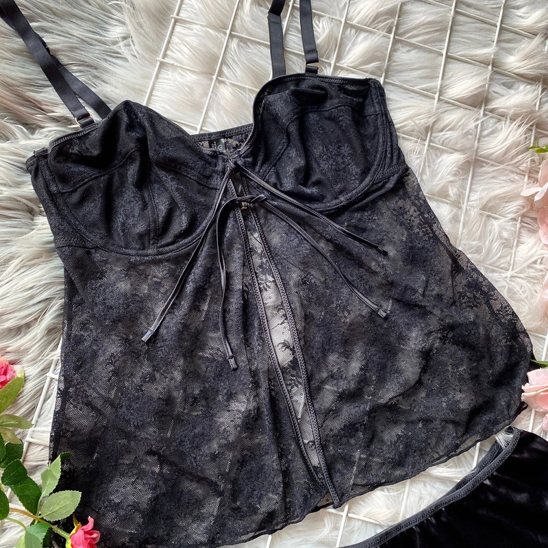 Lacey transparent tops set