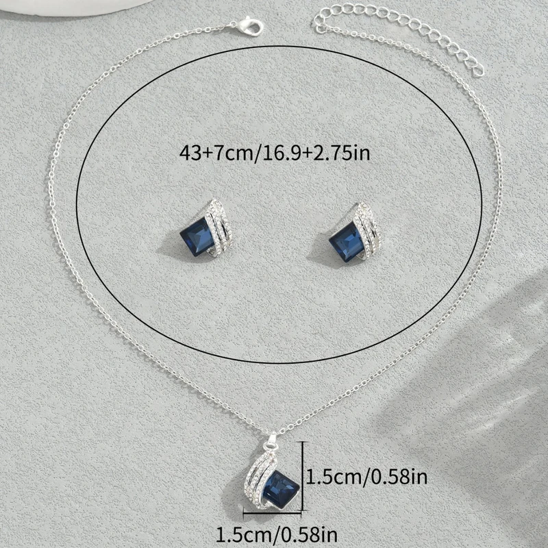 Aurora Crystal Geometric Necklace & Earrings Set